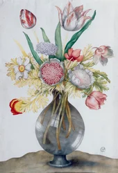 Glasvase mit einem Blumenstrauß